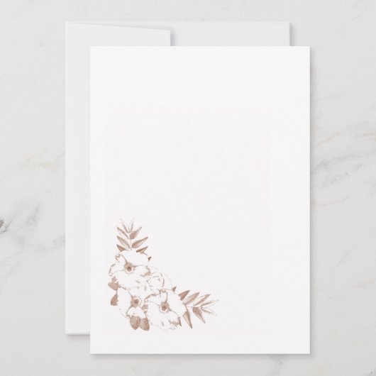 Moderne Blush Pink Floral Wedding Einladung (Rückseite)