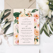 Moderne Blush Pink Floral Wedding Einladung