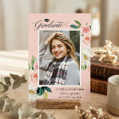 Moderne Blush Pink Foto Graduation Party Einladung