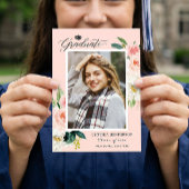 Moderne Blush Pink Foto Graduation Party Einladung