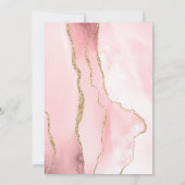 Moderne Blush Pink Gold Agate Gray Hochzeit Einladung (Rückseite)