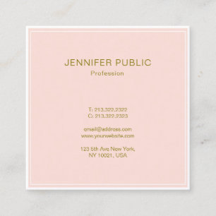 Moderne Blush Pink Gold Beruflich Moderne Luxus Quadratische Visitenkarte