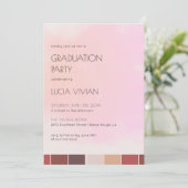 Moderne Blush Pink Graduation Party Einladung (Stehend Vorderseite)