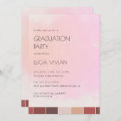 Moderne Blush Pink Graduation Party Einladung (Vorne/Hinten)