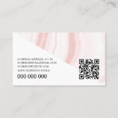 Moderne Blush-Pink-Marmor-QR-Code-Inneneinrichtung Visitenkarte (Rückseite)
