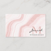 Moderne Blush-Pink-Marmor-QR-Code-Inneneinrichtung Visitenkarte (Vorderseite)