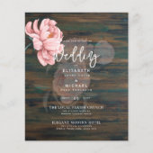 Moderne Blush Pink Peonies Bloral Wedite Einladung (Vorderseite)