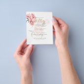 Moderne Blush Pink Peonies Bloral Wedite Einladung Flyer (Gruppe)