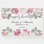 Moderne Blush Pink Sage Floral Wasserfarbe Hochzei Gästebuch (Vorderseite)