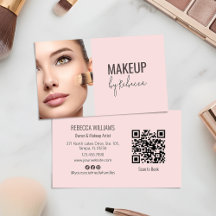 Moderne Blush-Pink-Schriftart QR-Code-Foto-Make-up
