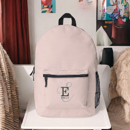 Moderne Blush Pink Stilvolle Monogram Typografie Bedruckter Rucksack