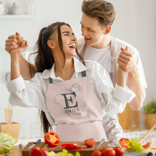 Moderne Blush Pink Stilvolle Monogram Typografie Schürze