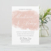 Moderne Blush Pink Watercolor Splash Hochzeit Einladung (Stehend Vorderseite)