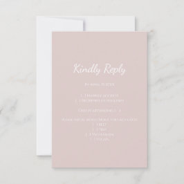 Moderne Blush rosa einfache Hochzeit zeitgenössisc RSVP Karte