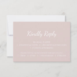 Moderne Blush rosa einfache Hochzeit zeitgenössisc RSVP Karte