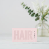 Moderne Blush-Rosa-Friseur-QR-Code Visitenkarte (Stehend Vorderseite)