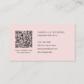 Moderne Blush-Rosa-Friseur-QR-Code Visitenkarte (Rückseite)