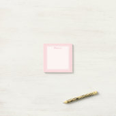 Moderne Blush-Rosa-Weiß-Rand-Script-Schrift Post-it Klebezettel (Auf Schreibtisch)