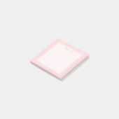 Moderne Blush-Rosa-Weiß-Rand-Script-Schrift Post-it Klebezettel (angewinkelt)