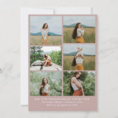 Moderne Blush Rose 10 Fotos Graduation Party Einladung (Rückseite)