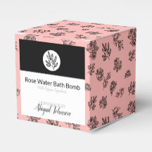 Moderne Blush Rose & Blätter Line Art Bath Bomb Bo