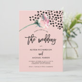 Moderne Blush-Rose mit Schwarz | Einladung zur Hoc (Stehend Vorderseite)