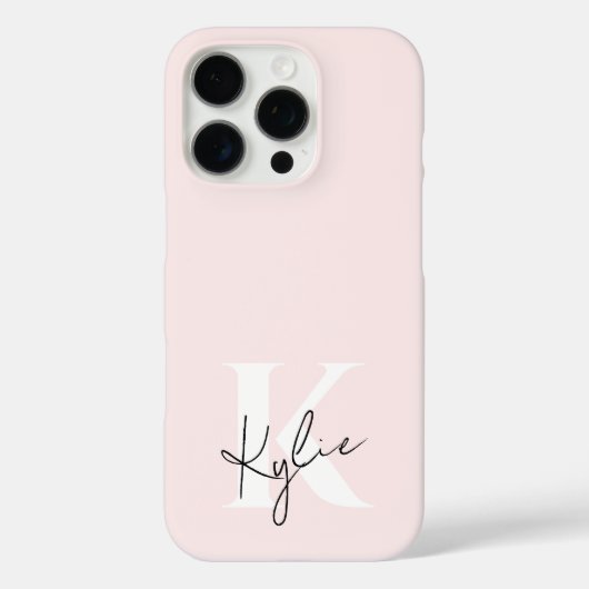 Moderne Blush-Rose Personalisiert Monogramm Name - Case-Mate iPhone Hülle (Rückseite)