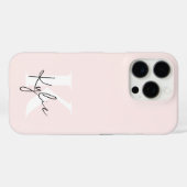 Moderne Blush-Rose Personalisiert Monogramm Name - Case-Mate iPhone Hülle (Rückseite (Horizontal))