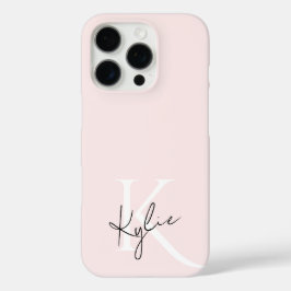 Moderne Blush-Rose Personalisiert Monogramm Name - iPhone 16 Pro Hülle