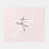 Moderne Blush-Rose Personalisiert Monogramm Name - Fleecedecke (Vorderseite (Horizontal))