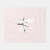 Moderne Blush-Rose Personalisiert Monogramm Name - Fleecedecke (Vorderseite (Horizontal))