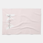 Moderne Blush-Rose Personalisiert Monogramm Name - Geschirrtuch (Horizontal)