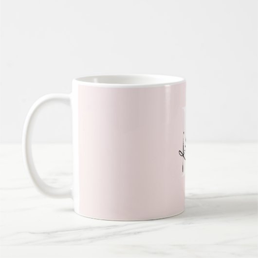 Moderne Blush-Rose Personalisiert Monogramm Name - Kaffeetasse (Links)