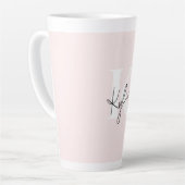Moderne Blush-Rose Personalisiert Monogramm Name - Milchtasse (Linke Ecke)