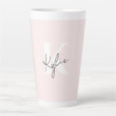Moderne Blush-Rose Personalisiert Monogramm Name - Milchtasse (Vorderseite)