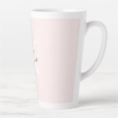 Moderne Blush-Rose Personalisiert Monogramm Name - Milchtasse (Rechts)
