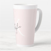 Moderne Blush-Rose Personalisiert Monogramm Name - Milchtasse (Rechte Ecke)