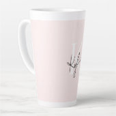 Moderne Blush-Rose Personalisiert Monogramm Name - Milchtasse (Linke Ecke)