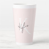 Moderne Blush-Rose Personalisiert Monogramm Name - Milchtasse (Vorderseite)