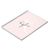 Moderne Blush-Rose Personalisiert Monogramm Name - Notizblock (Linke Seite)