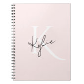 Moderne Blush-Rose Personalisiert Monogramm Name - Notizblock (Vorderseite)