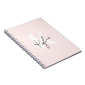 Moderne Blush-Rose Personalisiert Monogramm Name - Notizblock (Rechte Seite)