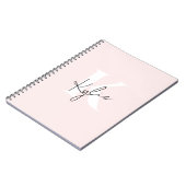 Moderne Blush-Rose Personalisiert Monogramm Name - Notizblock (Linke Seite)
