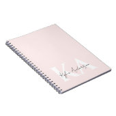 Moderne Blush-Rose Personalisiert Monogramm Name - Notizblock (Rechte Seite)