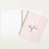 Moderne Blush-Rose Personalisiert Monogramm Name - Planer (Anzeige)