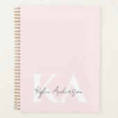 Moderne Blush-Rose Personalisiert Monogramm Name - Planer (Vorderseite)