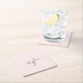 Moderne Blush-Rose Personalisiert Monogramm Name - Rechteckiger Pappuntersetzer (Vor Ort)