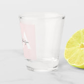 Moderne Blush-Rose Personalisiert Monogramm Name - Schnapsglas