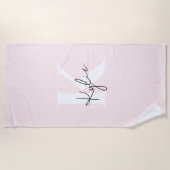Moderne Blush-Rose Personalisiert Monogramm Name - Strandtuch (Vorderseite)