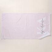 Moderne Blush-Rose Personalisiert Monogramm Name - Strandtuch (Vorderseite)